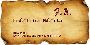 Fröhlich Márta névjegykártya